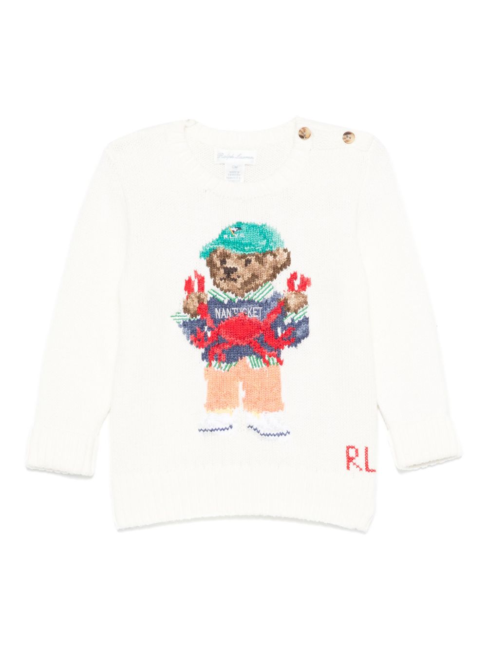 Intarsia-logo sweater - White