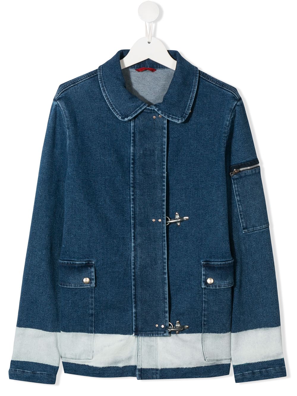 TEEN concealed fastening denim jacket - Blue