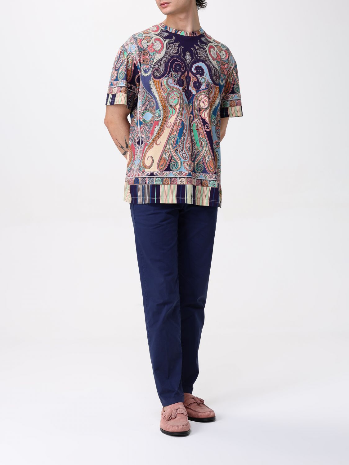 Paisley-print T-shirt - Neutrals