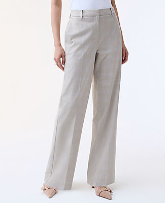 Ann Taylor The Petite Straight Trouser in Plaid  — Curvy Fit
