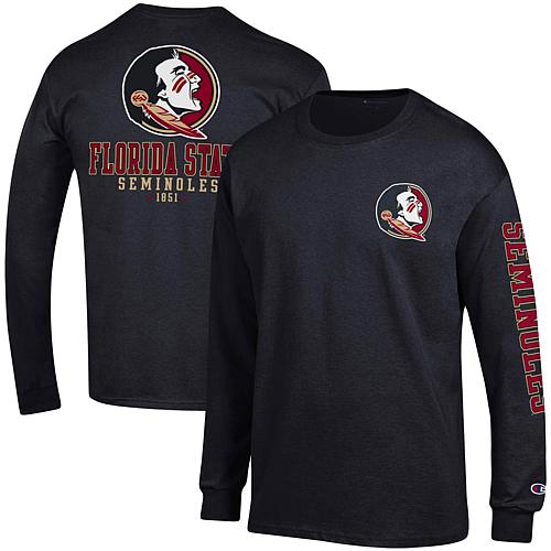 Officially Licensed Black Team Stack Long Sleeve - Seminoles