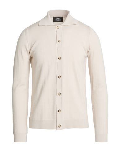 Man Cardigan Beige Size 42 Merino Wool