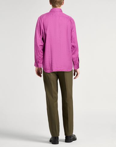 Man Shirt Mauve Size 4XL Linen