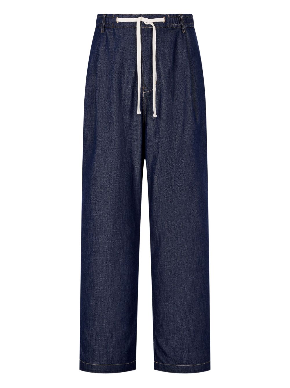 Drawstring-waist denim trousers - Blue