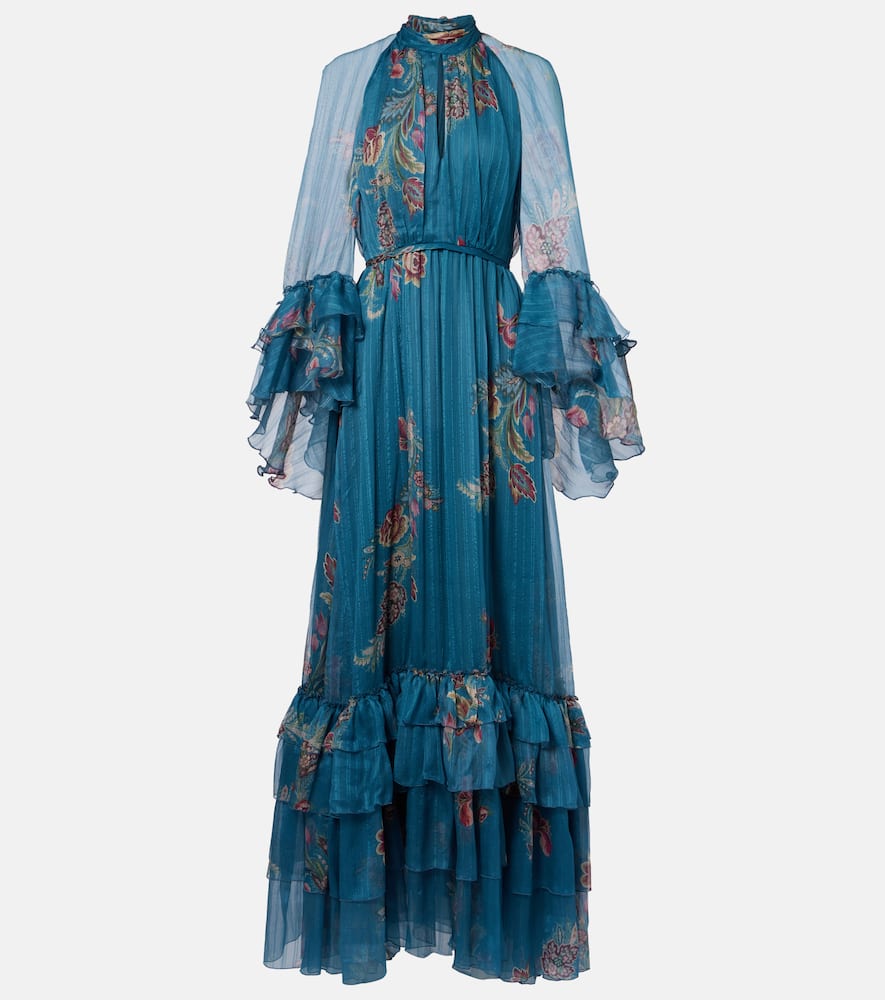Paisley silk chiffon gown