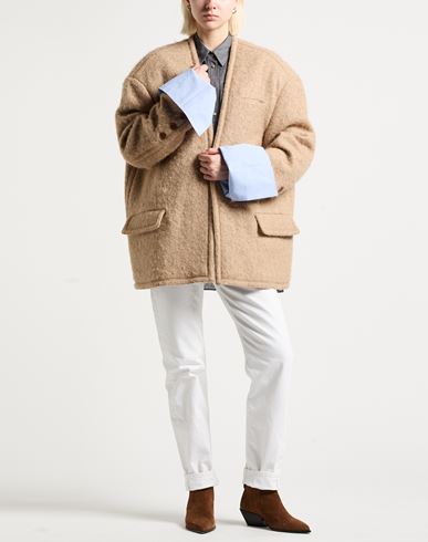 Woman Coat Sand Size 4 Virgin Wool, Polyamide, Alpaca wool, Silk, Mohair wool