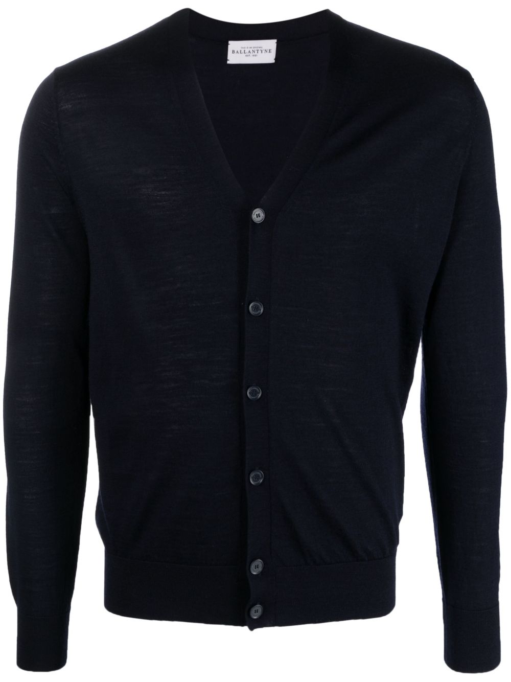 V-neck wool cardigan - Black