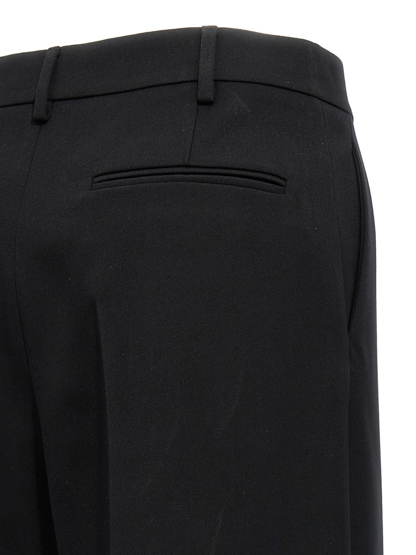 Black Wool Wide-leg Pant