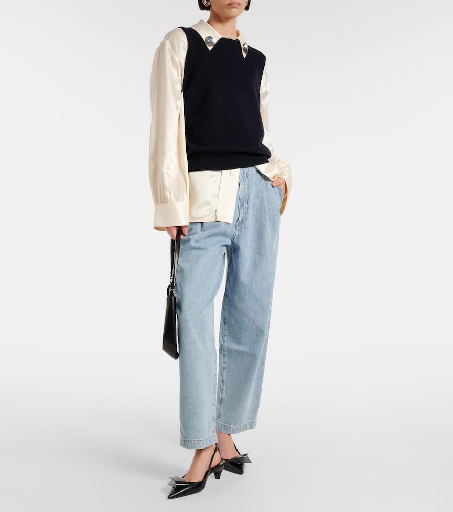 Denim maxi skirt