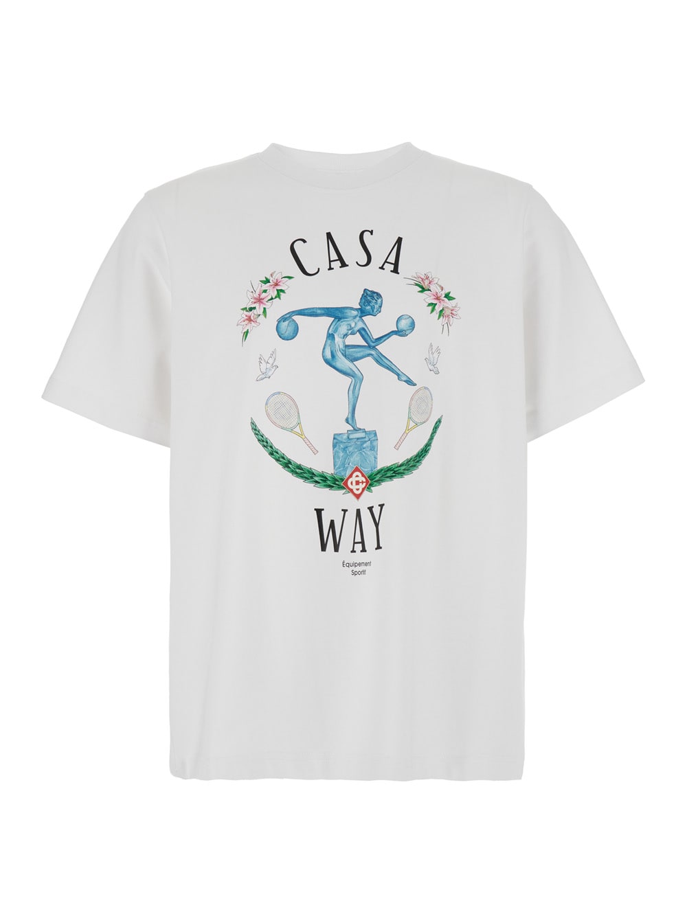 카사블랑카 남성 Statue En Marbre Printed Unisex T-shirt UWPF24JTS00102STATUEENMARBRE