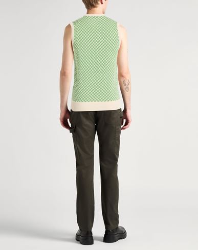 Man Sweater Light green Size 38 Cotton, Linen
