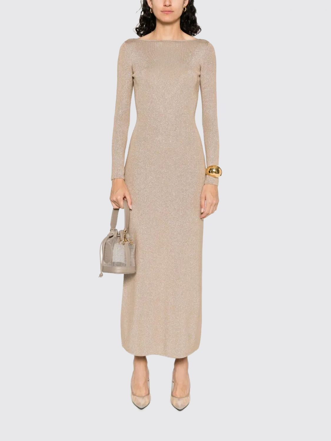 Boat-neck dress - Neutrals