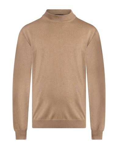 Man Turtleneck Camel Size XXL Viscose, Nylon