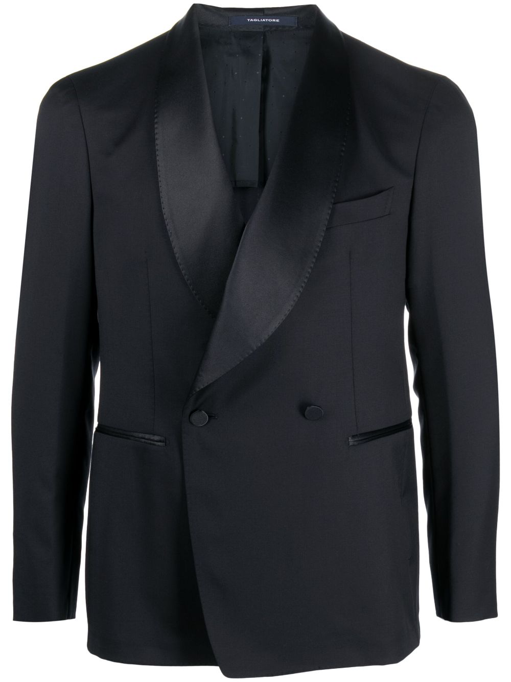 Virgin-wool double-breasted blazer - Blue