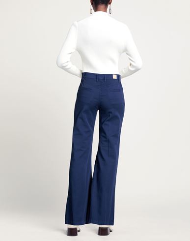 Woman Pants Blue Size 6 Cotton, Elastane