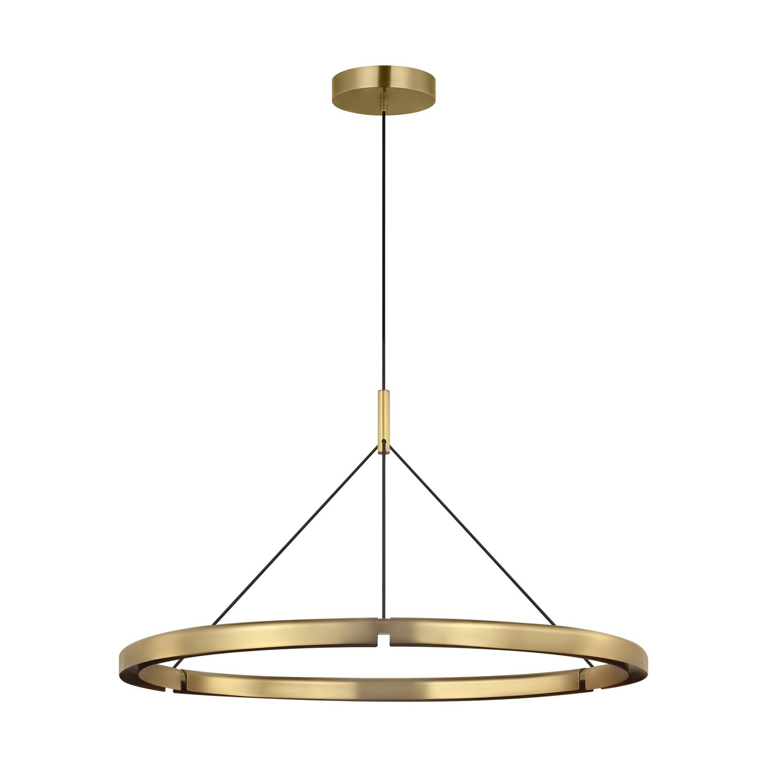 Hand-Rubbed Antique Brass LED Chandelier from the Cloak Collection
