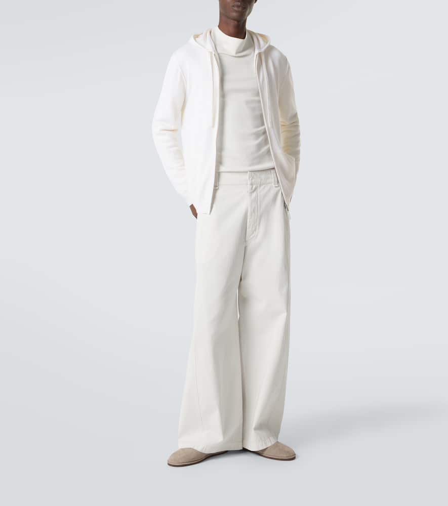 Zip-up wool and cashmere hoodie