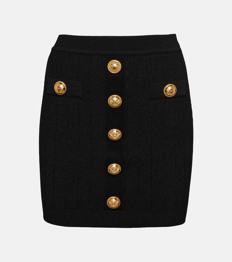 High-rise knit miniskirt