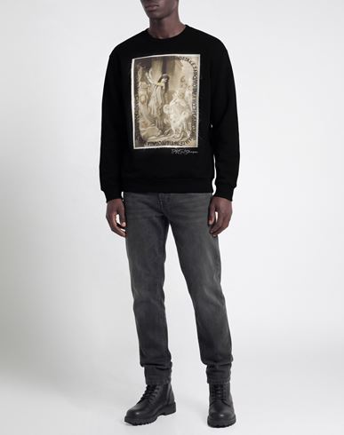 Man Sweatshirt Black Size M Cotton