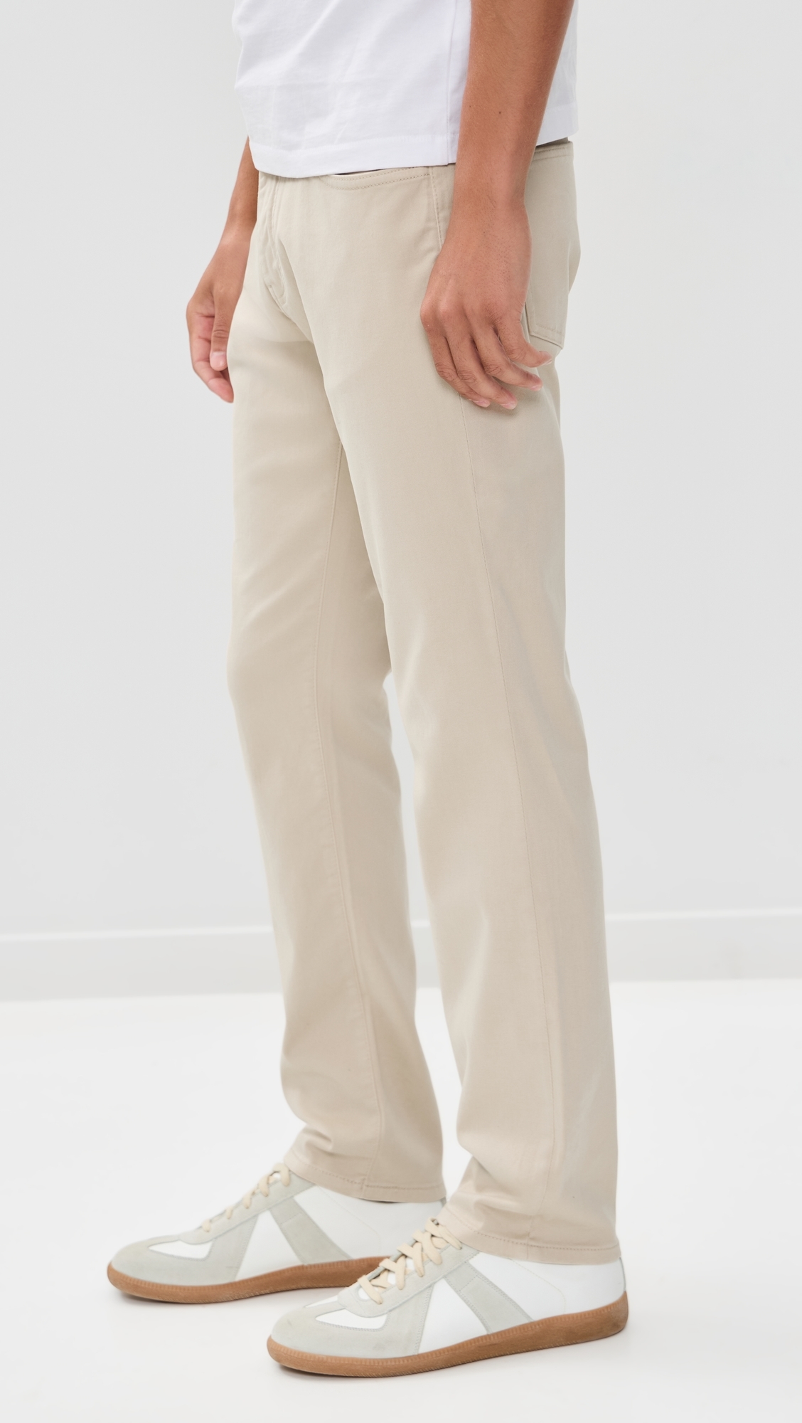 AMS Slim Twill Pants Beige Stone