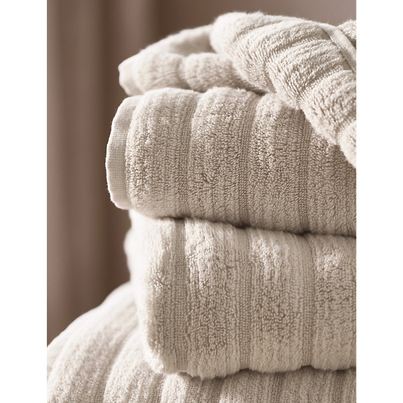 Oatmeal Ribbed Hydrocotton Hand Towel 50cm x 90cm Face Cloth