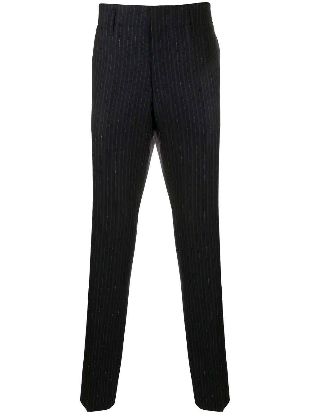 Pinstriped Wool Trousers — Blue