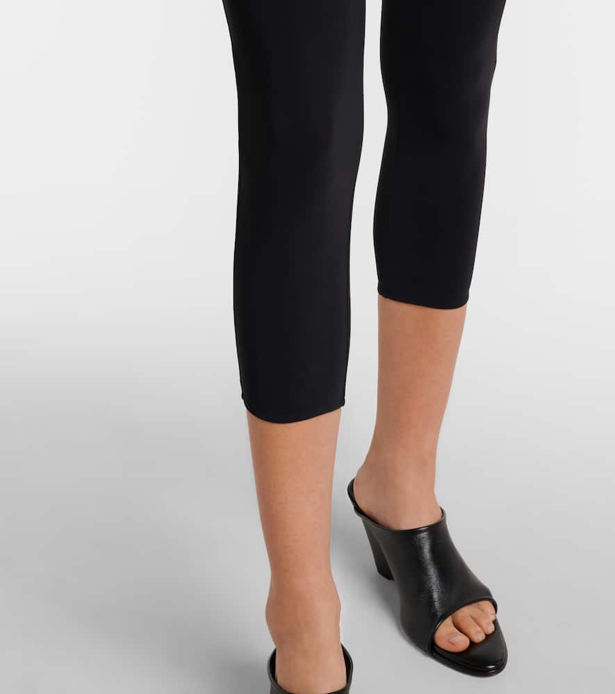 Cropped tulle-trimmed leggings