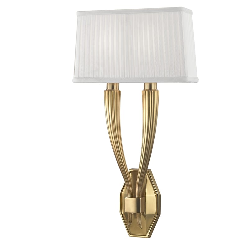 Erie 2-Light 21" Wall Sconce in Aged Bra