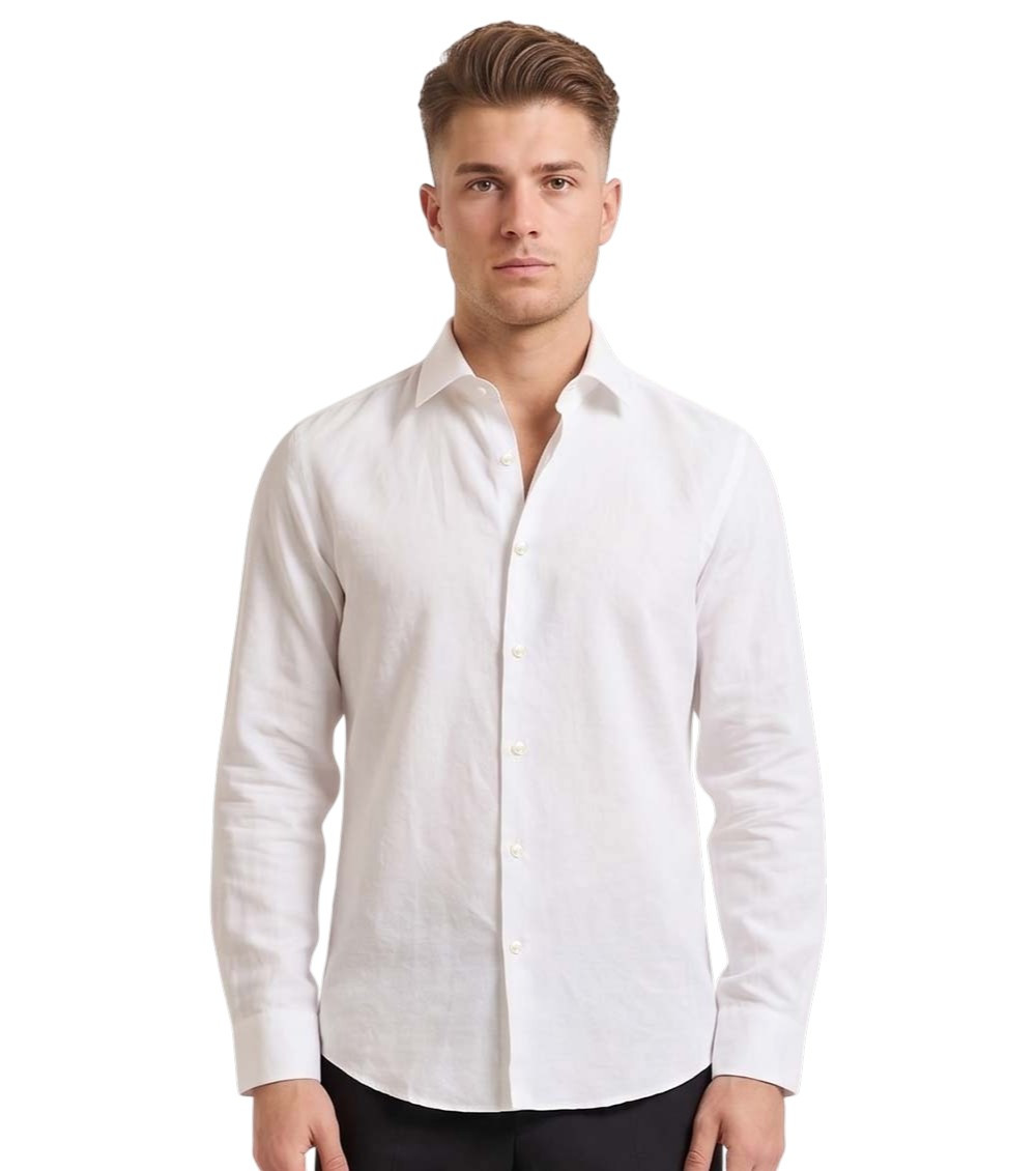 White Regular Solid Shirts
