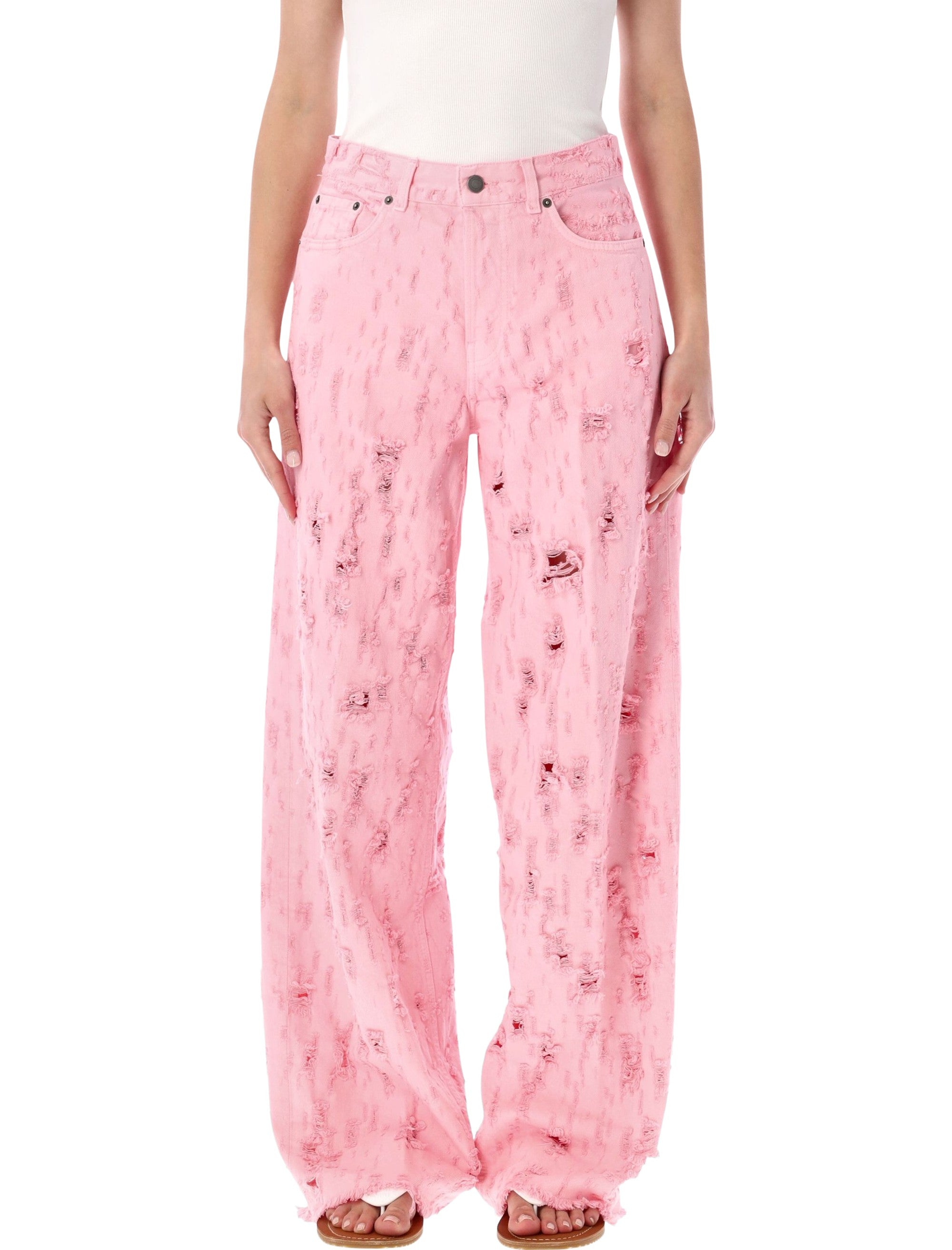 High-Waisted Distressed Jeans - Size 26