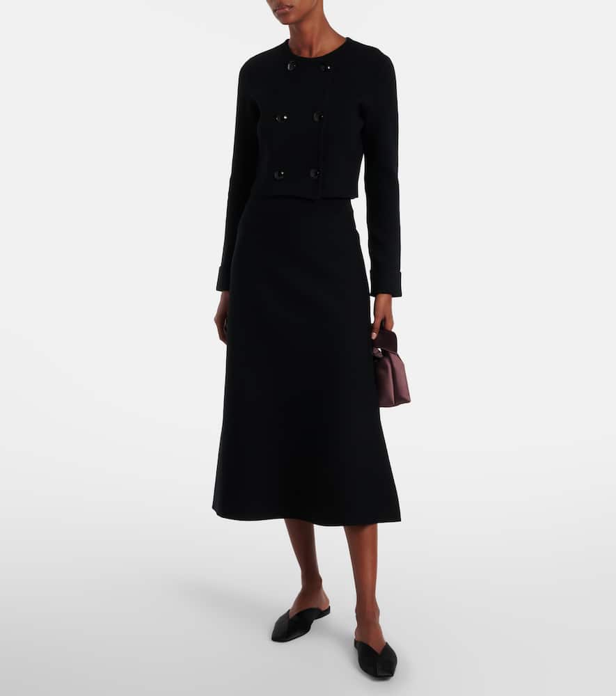 Sharp Ambition wool-blend midi skirt