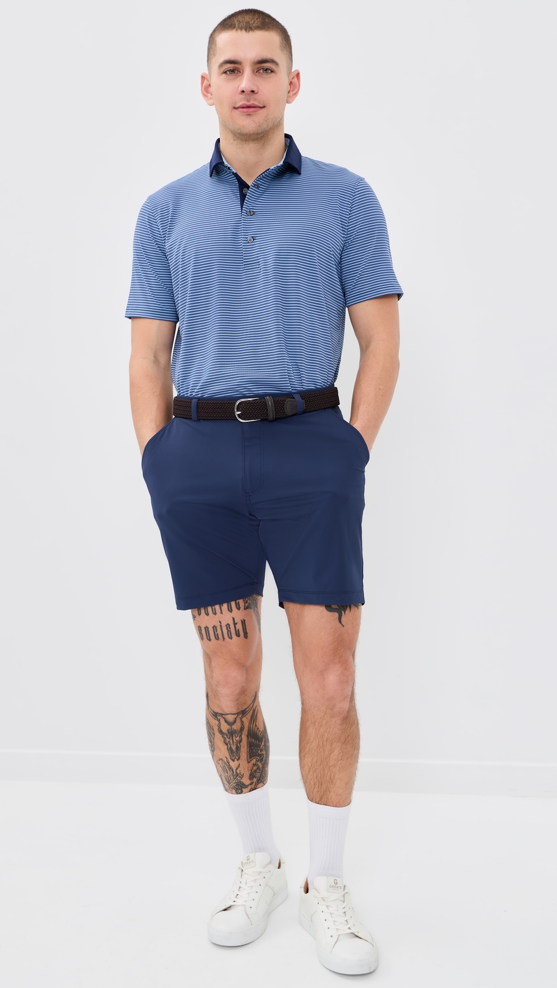 Aurora Striped Polo Falcon/Wolf Blue