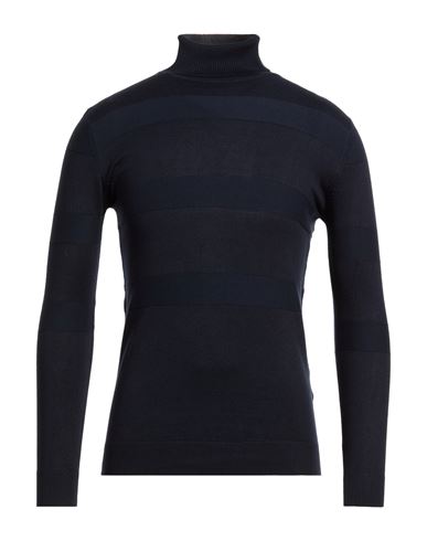 Man Turtleneck Midnight blue Size S Viscose, Nylon