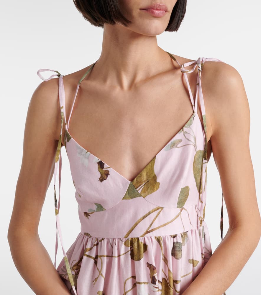Printed cotton midi dress