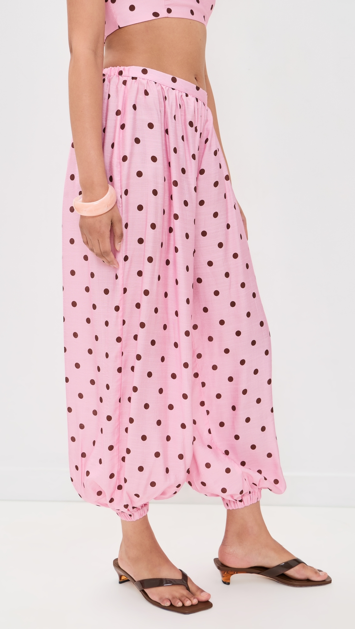 Klea Balloon Pants Musk/Choc Polka
