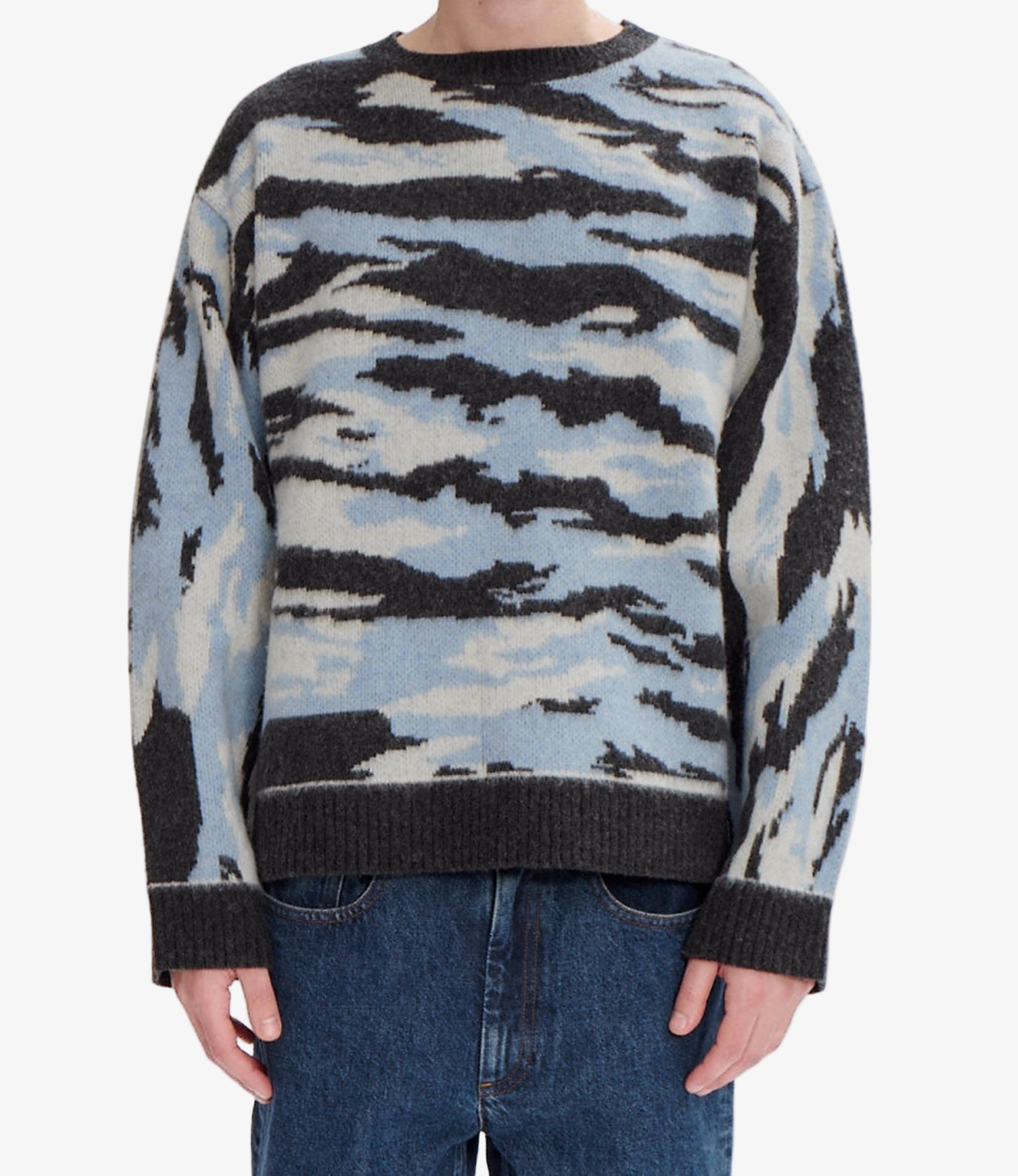 A. P.C. Men's Lionel sweater PLC - Heather charcoal gray