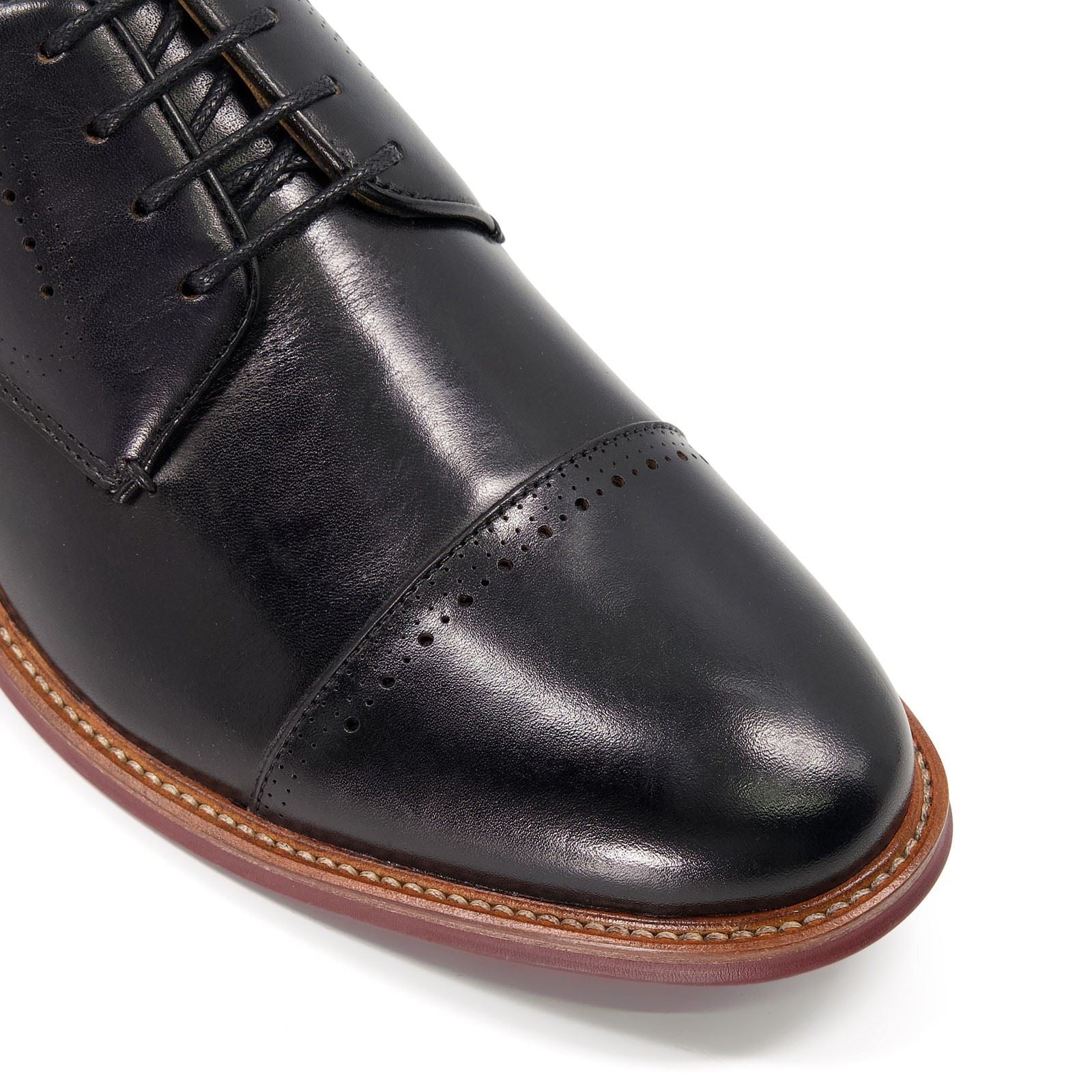 Dune Savion Leather Men's Black Oxford Shoe