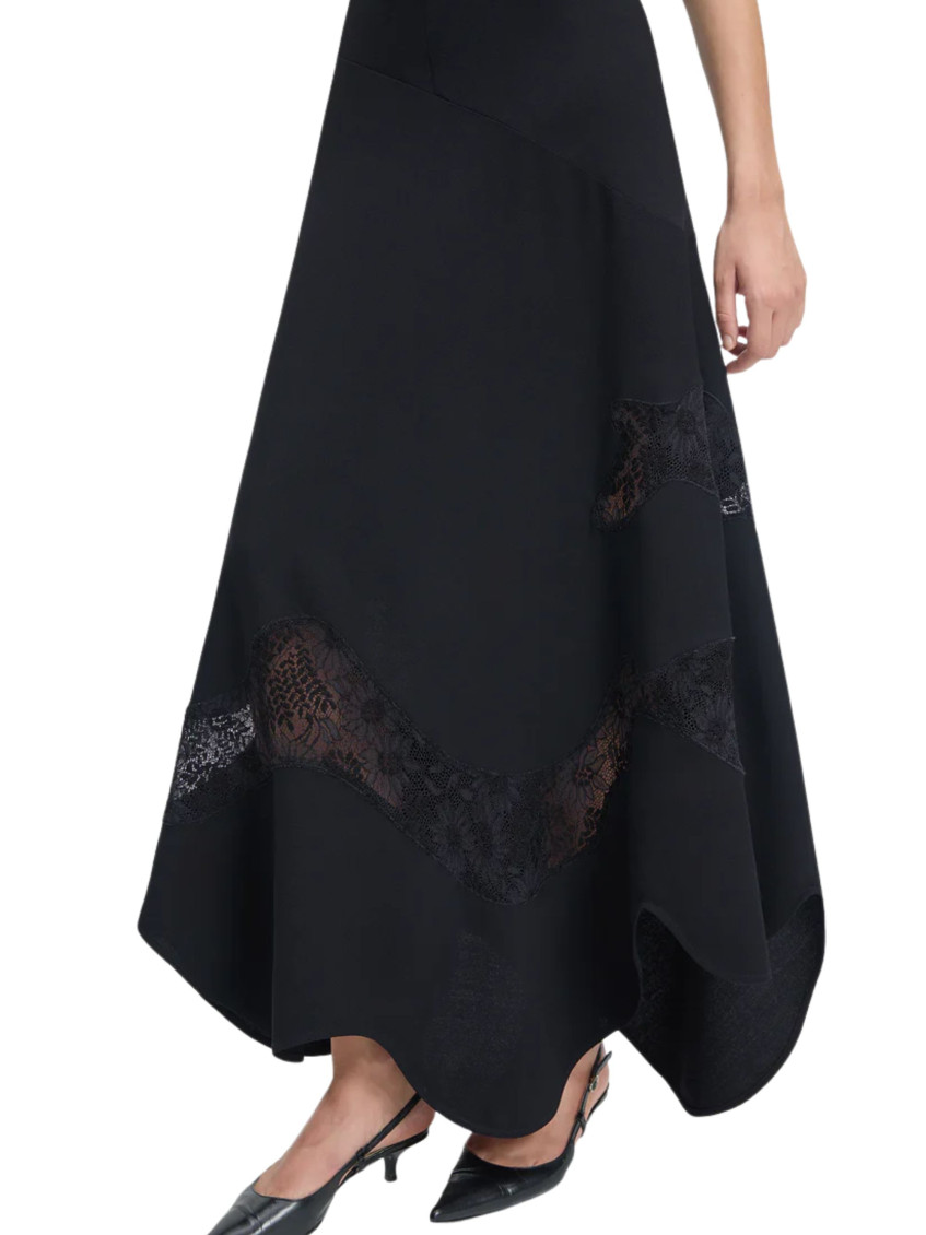 Black Crew Neck Midi Dress