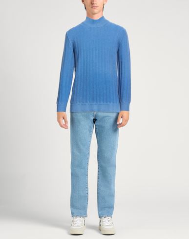Man Turtleneck Slate blue Size 40 Wool