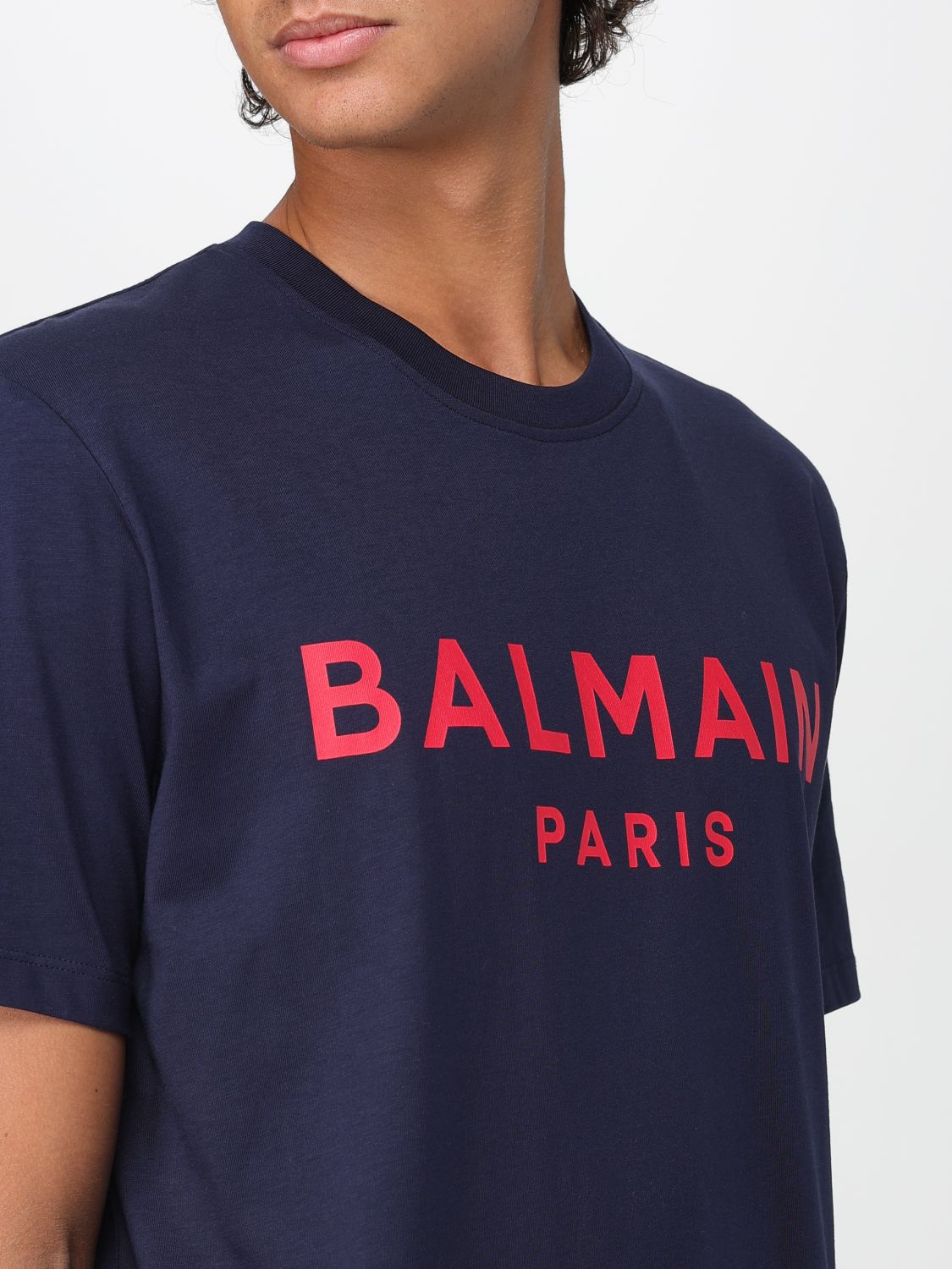 Balmain logo-print T-shirt - Blue