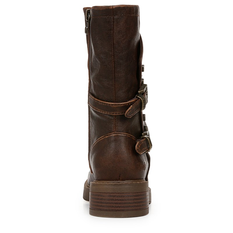 Women's Venice Cuff Moto Boots (Brown)