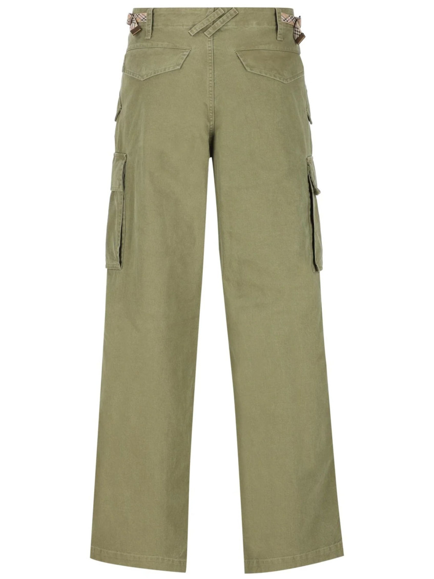Burberry - cotton cargo trousers adjustable waist design
