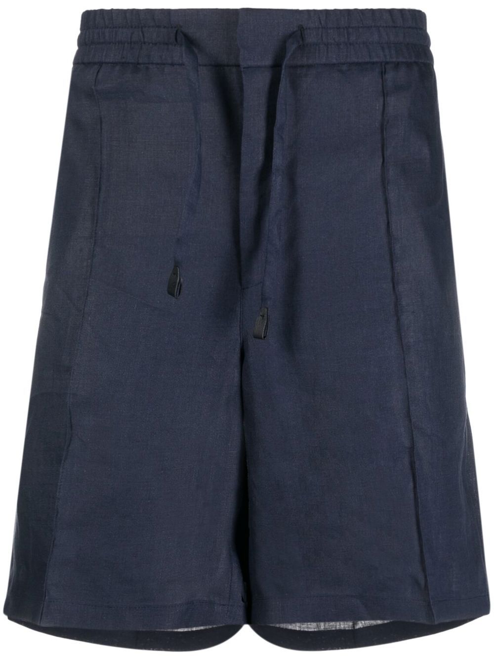 Drawstring knee-length shorts - Blue