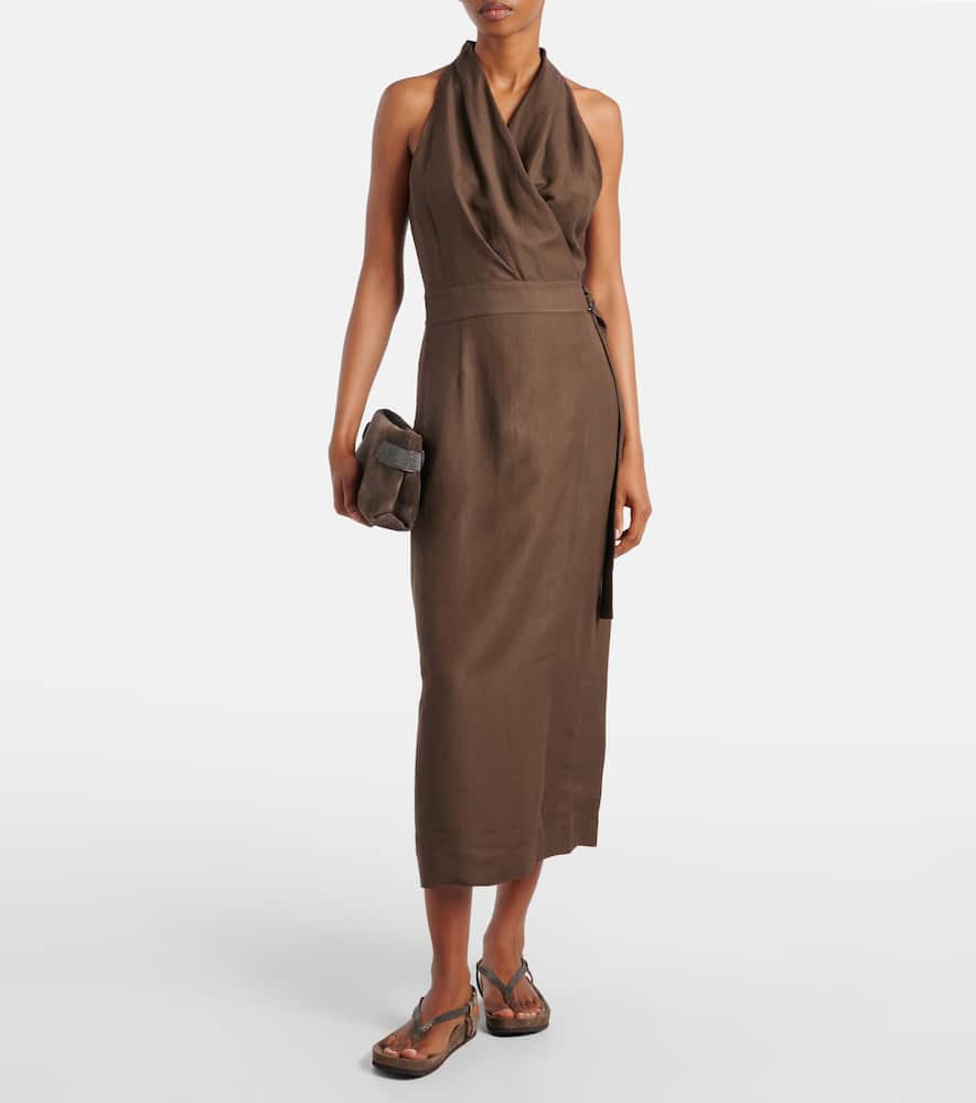 Twill wrap dress