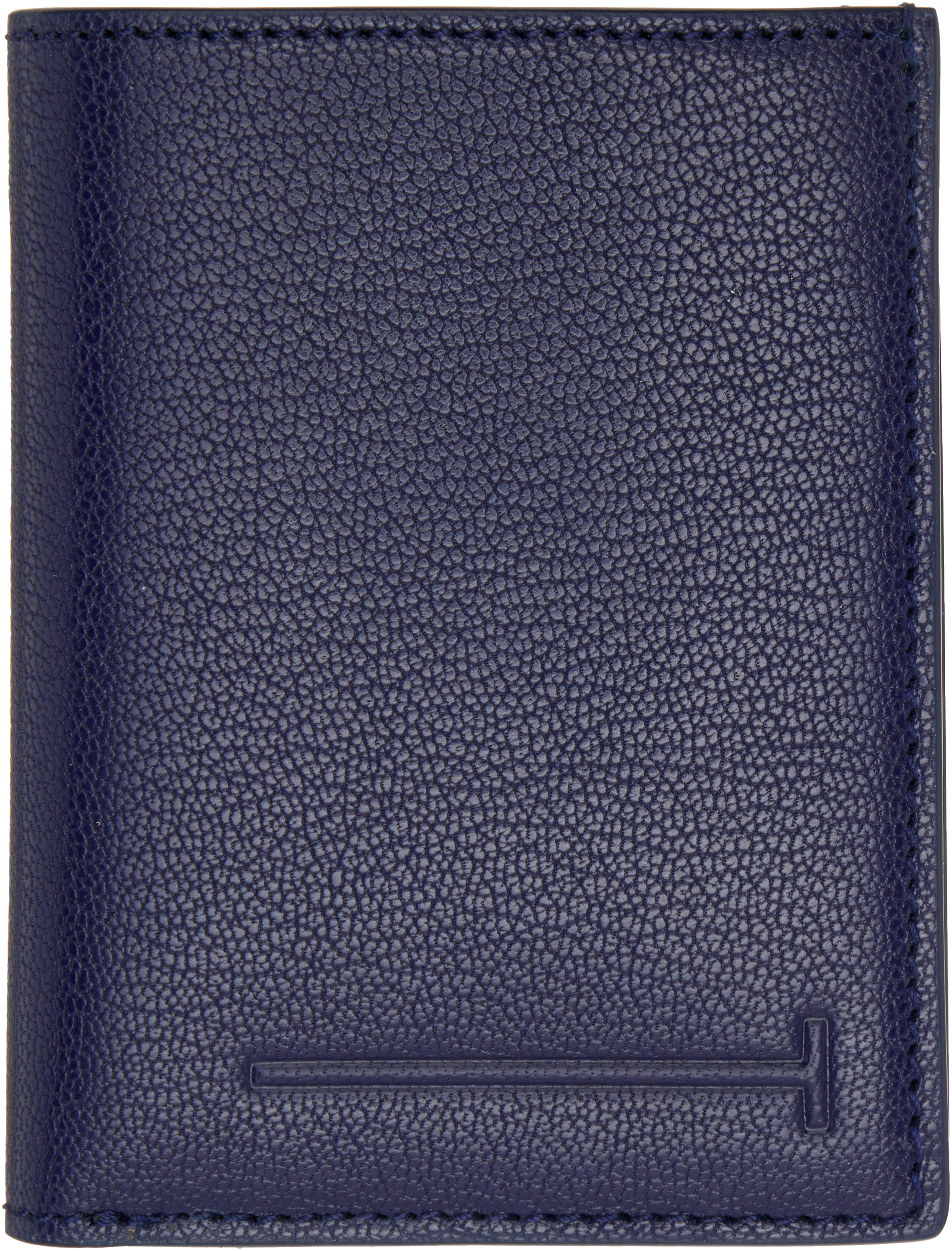 Navy Elongated T Line Folding Card Holder