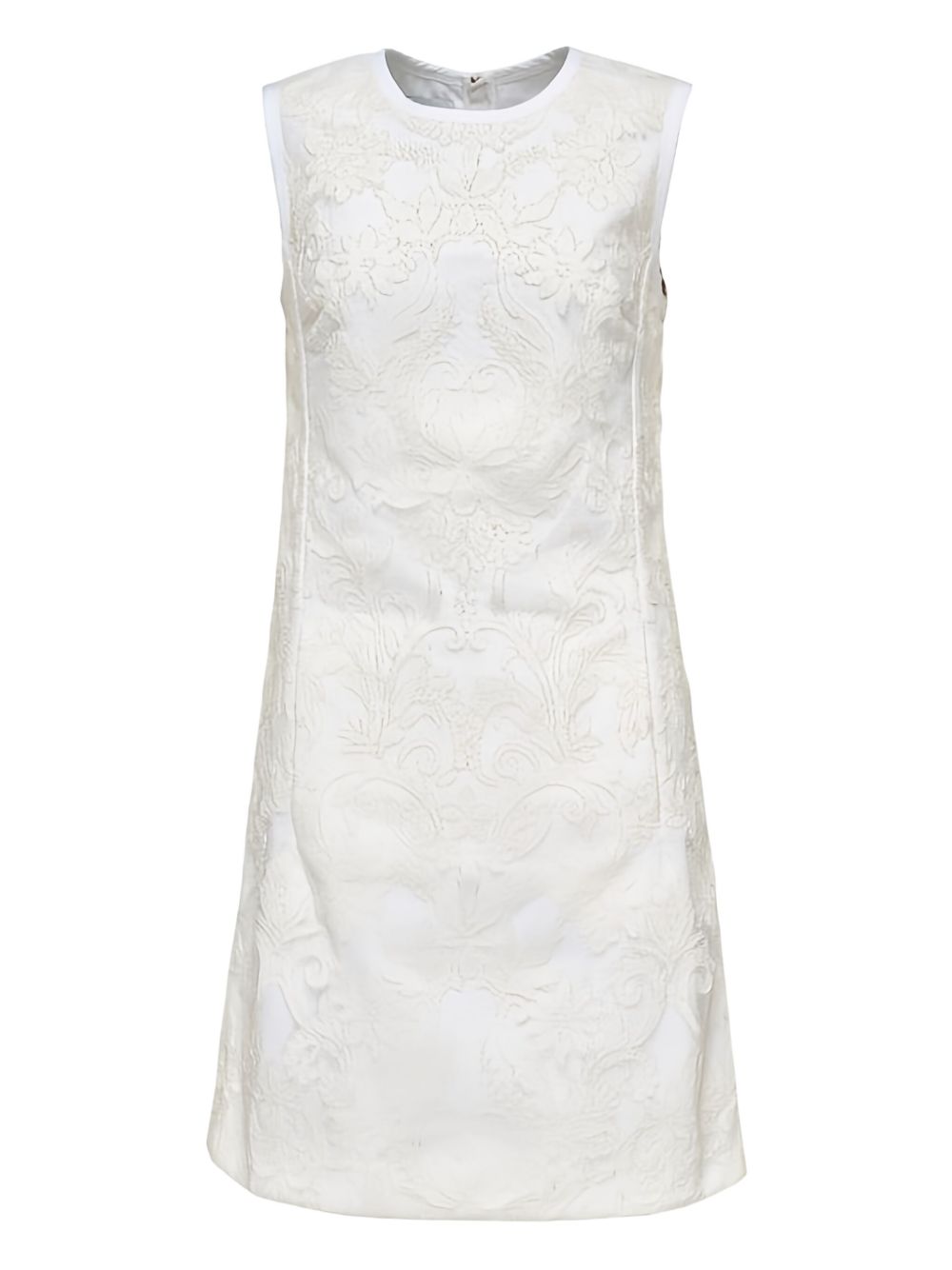 Brocade sleeveless dress - White