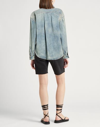 Woman Denim shirt Blue Size L Cotton