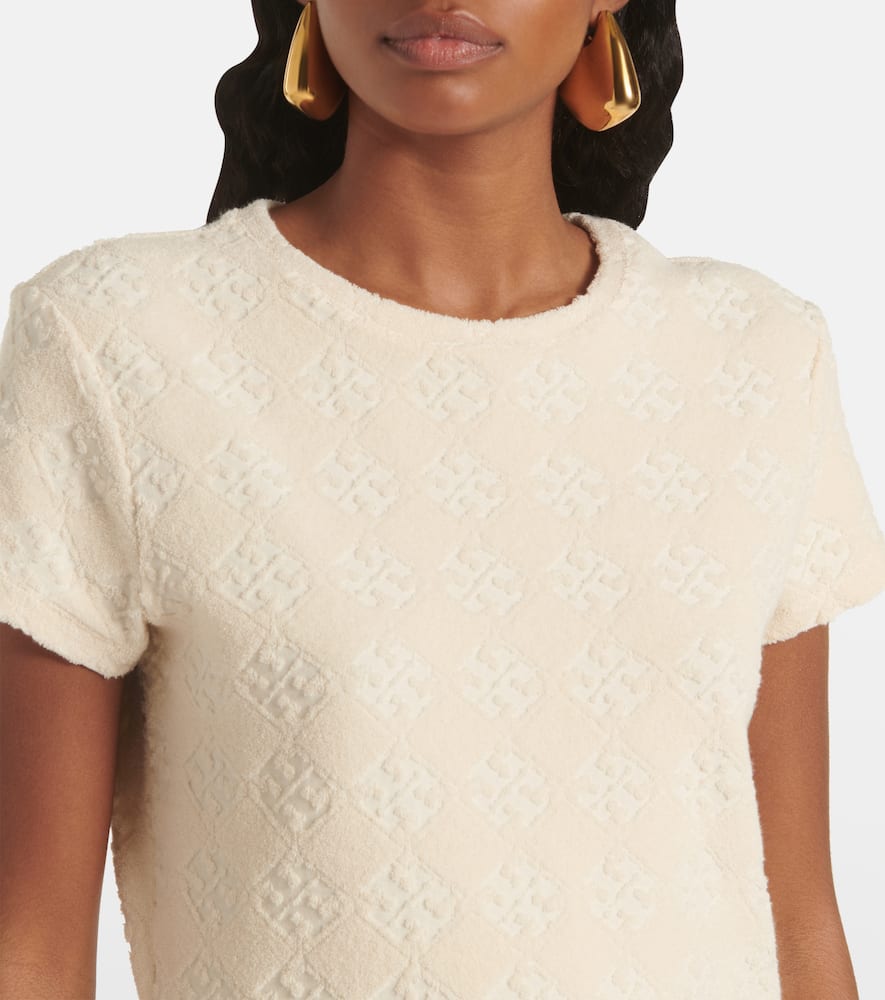 Tory Burch Logo cotton-blend terry jacquard minidress