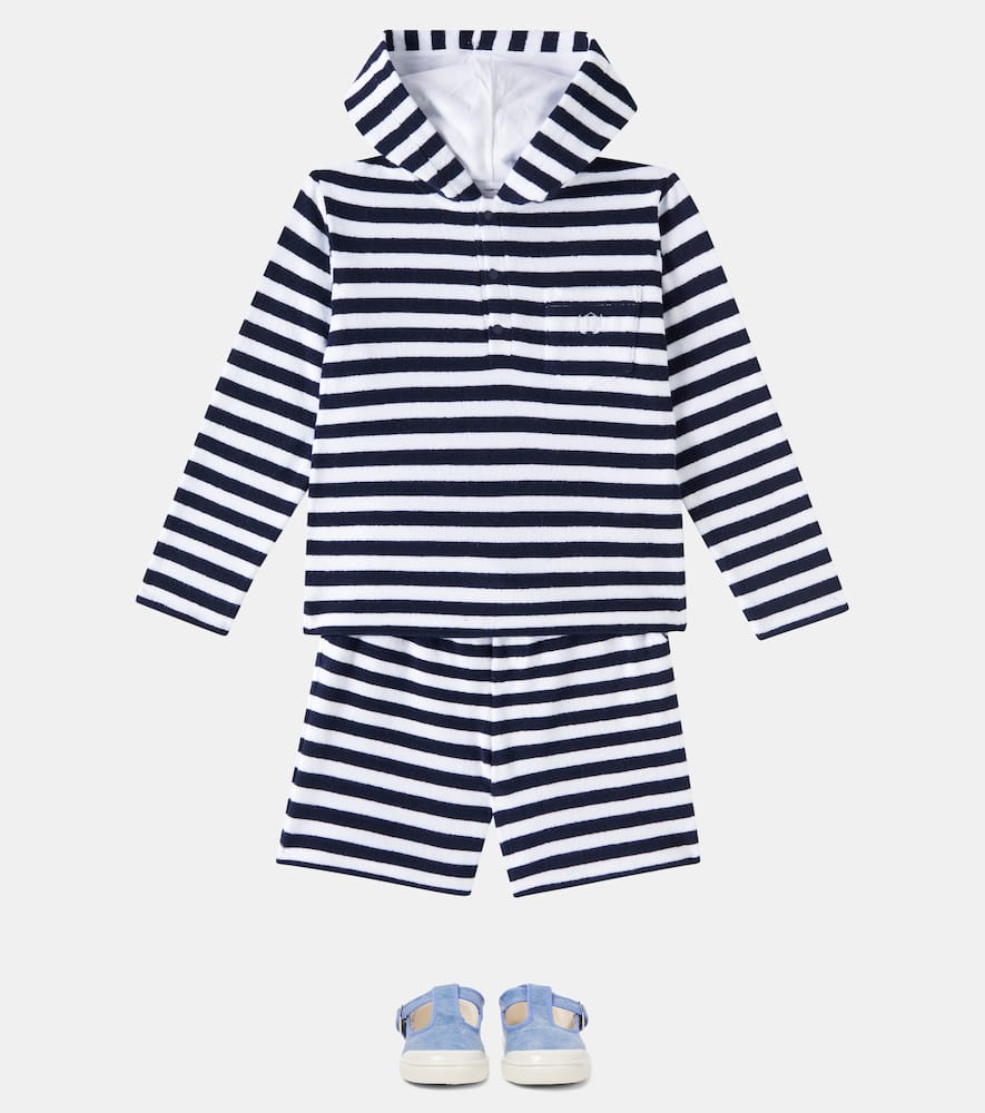 Cotton-blend terry hoodie and shorts set