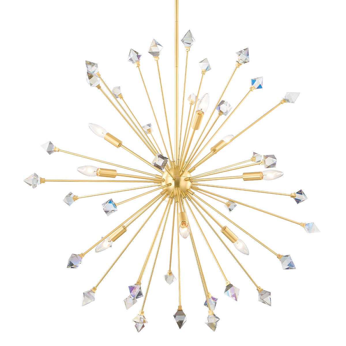 Aged Brass Nine Light Chandelier from the Genesis Collection